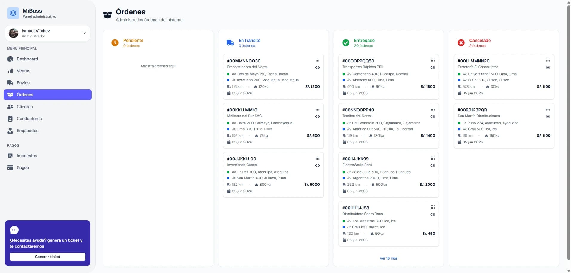 Panel de Administración y Flotas - Proyecto de desarrollo web por Nexbloq